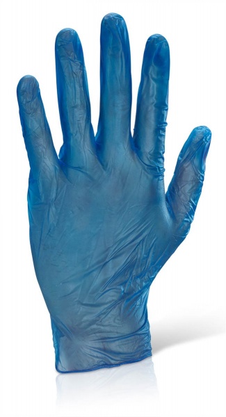 Disposable Blue Vinyl Gloves Large - 1 x 100