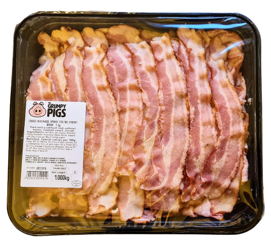 Grumpy Pig Cooked Streaky Bacon - 1kg pack