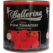 Ballerina Spanish Plum Tomatoes - 6 x 2.5kg tins