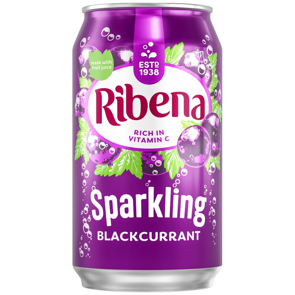 Ribena Sparkling Blackcurrant - 24 x 330ml cans